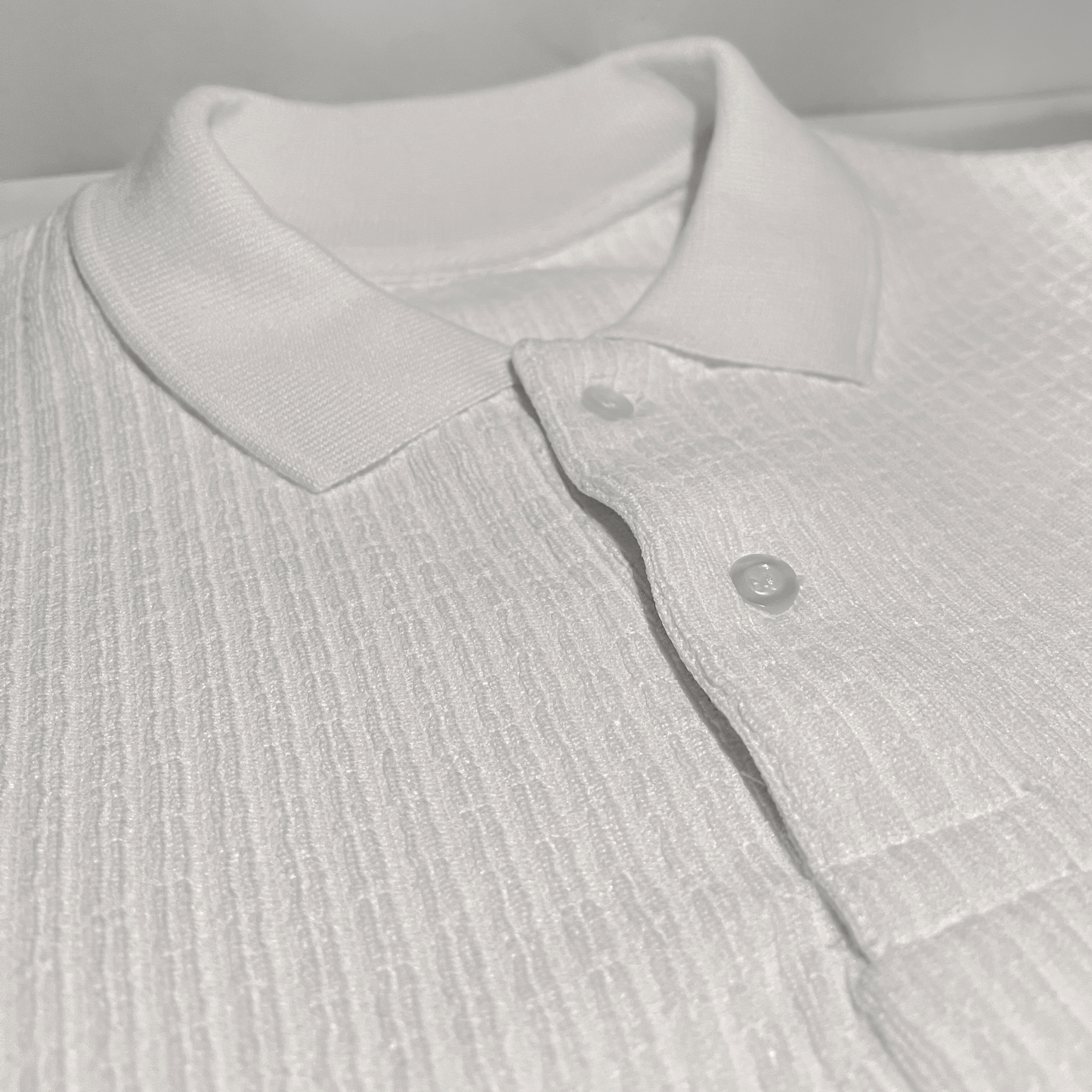 POLO CAMISERO VELOUR PREMIUM BLANCO