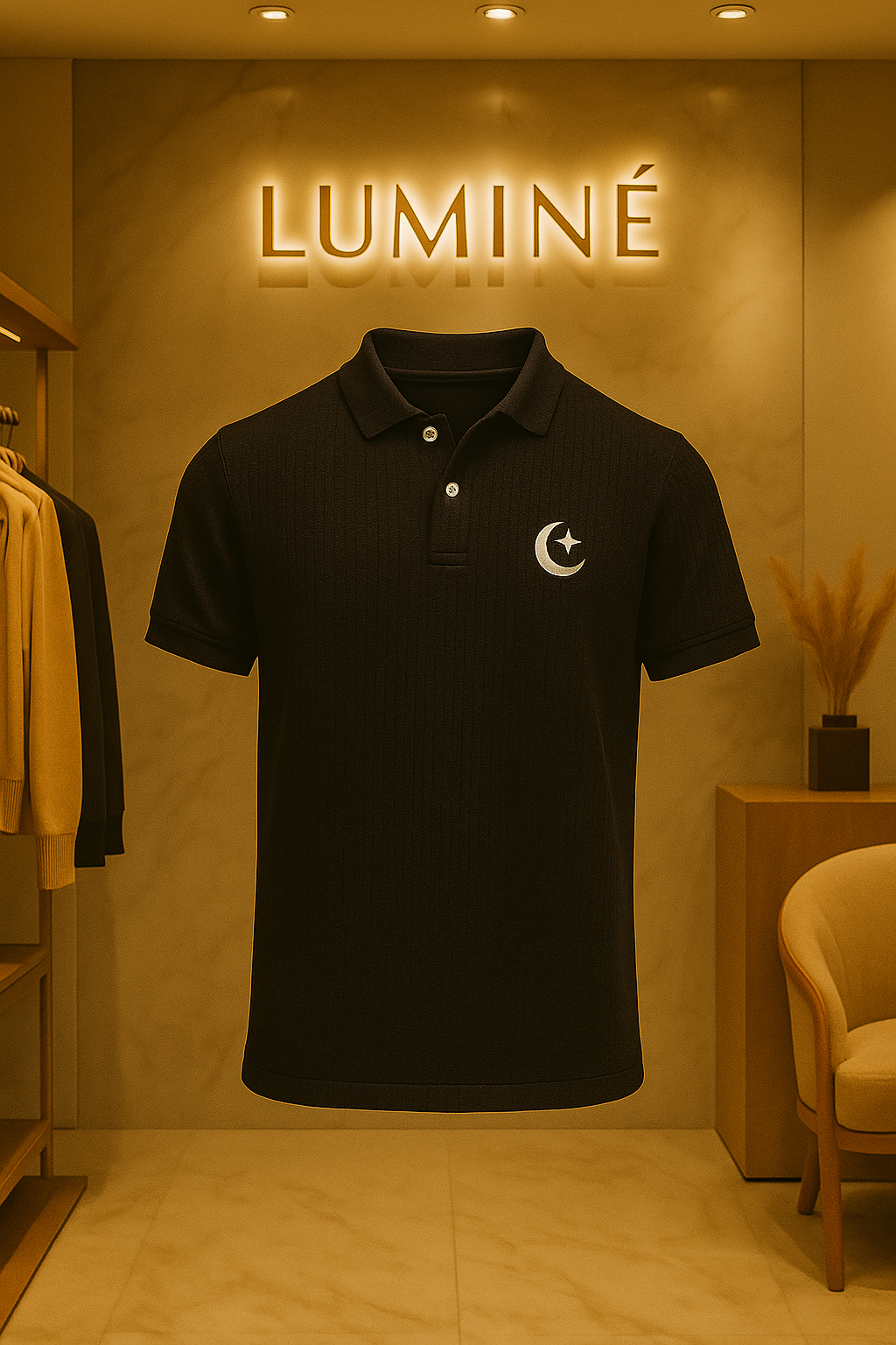 POLO CAMISERO VELOUR PREMIUM NEGRO
