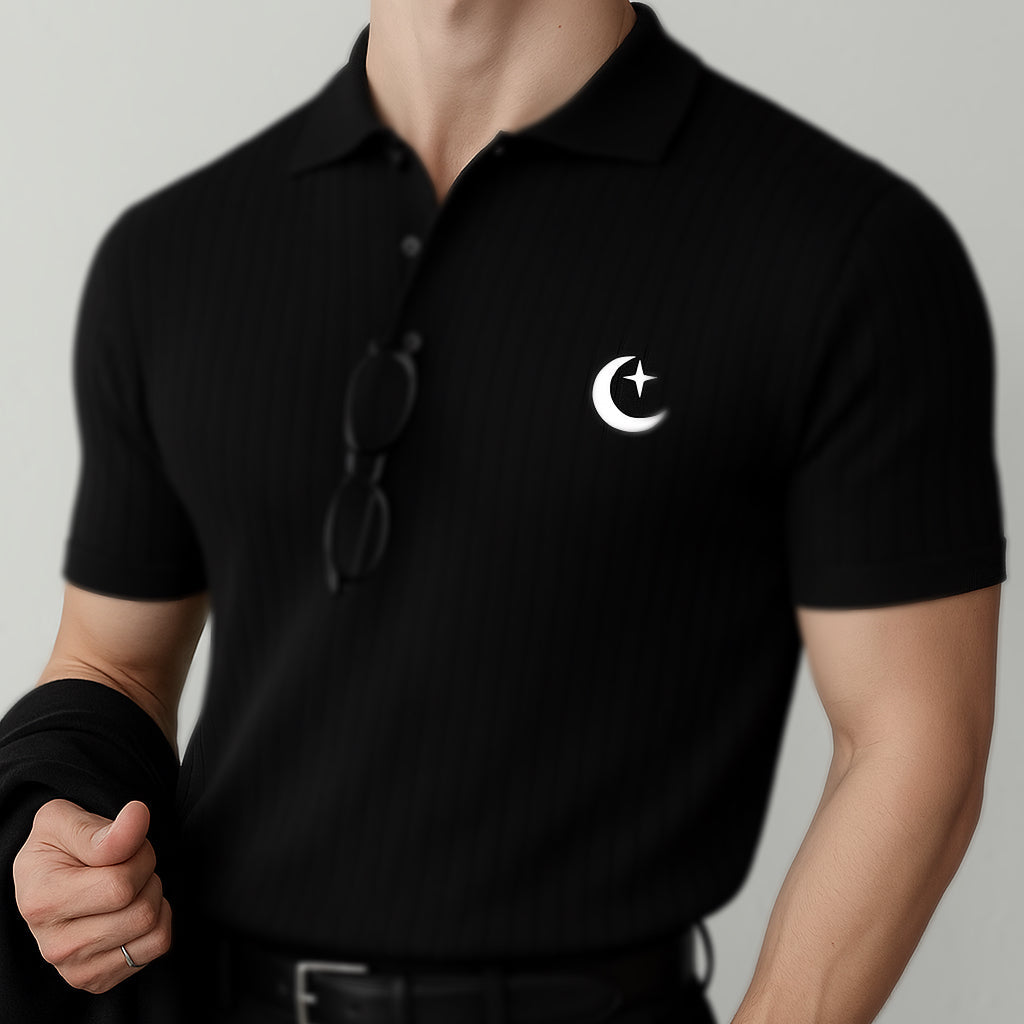 POLO CAMISERO VELOUR PREMIUM NEGRO