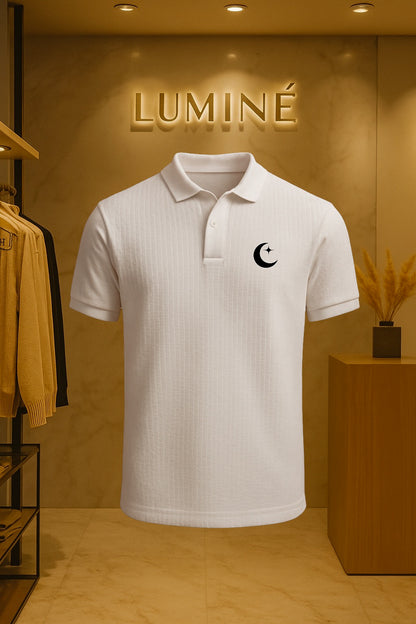 POLO CAMISERO VELOUR PREMIUM BLANCO
