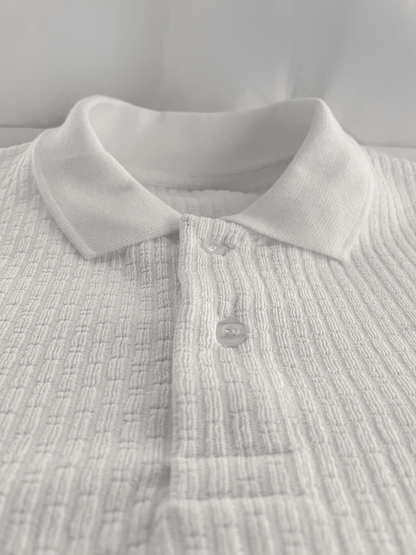 POLO CAMISERO VELOUR PREMIUM BLANCO