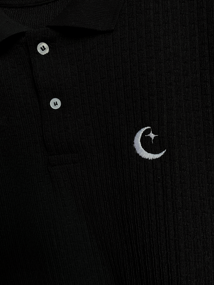 POLO CAMISERO VELOUR PREMIUM NEGRO