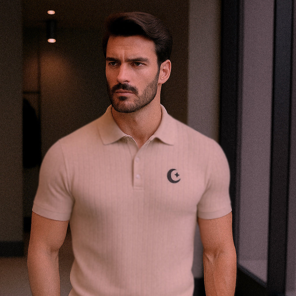 POLO CAMISERO VELOUR PREMIUM BEIGE